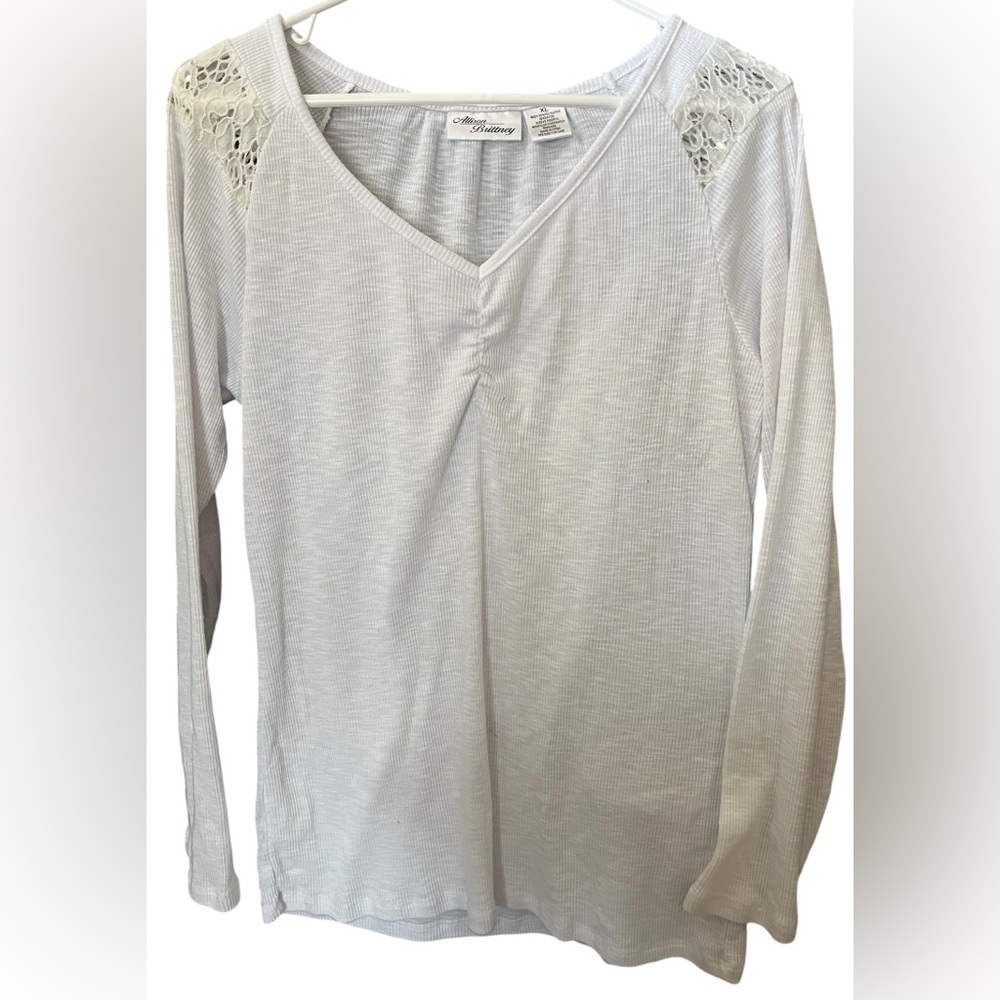 Allison Brittney White Long Sleeve Shirt XL